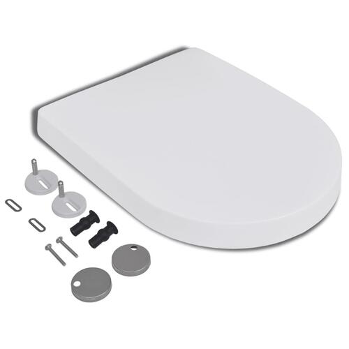 Soft close toiletsæde quick-release design firkantet hvid