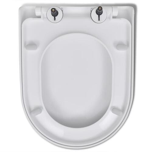 Soft close toiletsæde quick-release design firkantet hvid