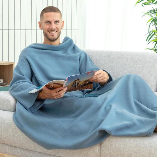 Enkelt krammetæppe med centreret lomme Faboulazy Beige