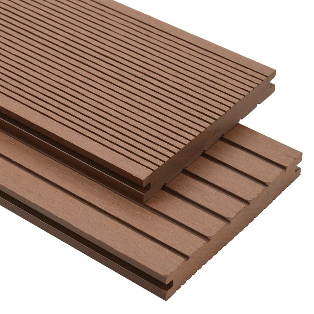 Massive terrassebrædder med tilbehør WPC 10 m² 4 m lysebrun