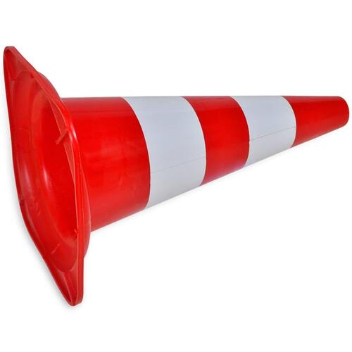 Reflekterende trafikkegle 10 stk. 50 cm rød og hvid