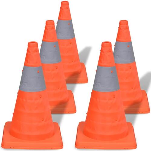 5 sammenklappelige trafikkegler 42 cm