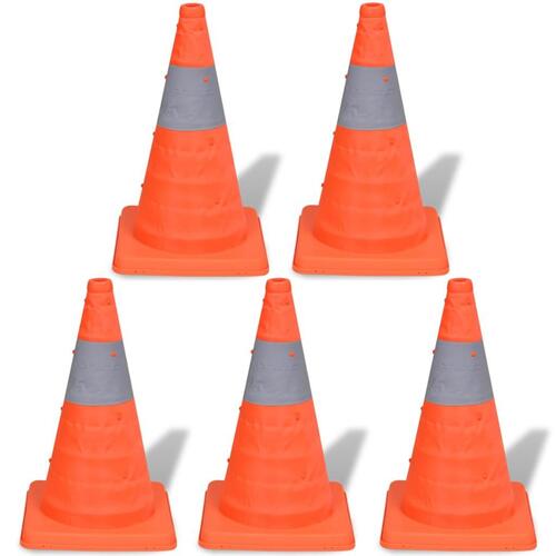 5 sammenklappelige trafikkegler 42 cm