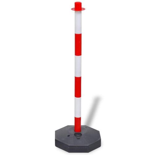 Trafikpælesæt med plastikkæde på 10 cm