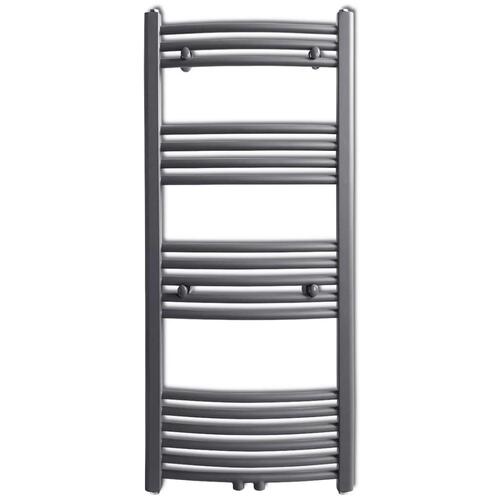 Håndklæderadiator 500x1160 mm centralvarme buet grå