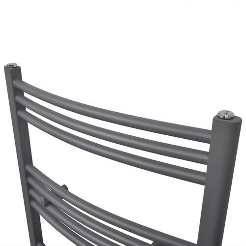 Håndklæderadiator 500x1160 mm centralvarme buet grå