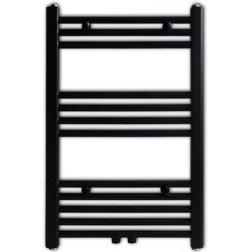 Håndklæderadiator centralvarme lige 500x764 mm sort