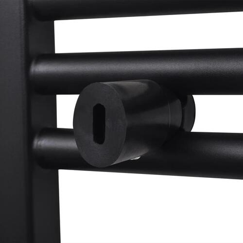 Håndklæderadiator centralvarme lige 500x764 mm sort