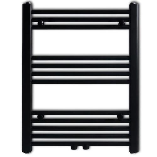 Håndklæderadiator 600x764 mm centralvarme lige sort