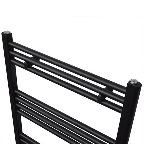 Håndklæderadiator 600x764 mm centralvarme lige sort