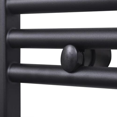 Håndklæderadiator 500x1160 mm centralvarme lige sort