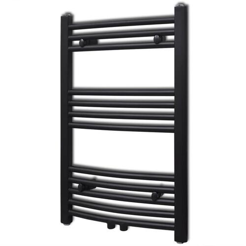 Håndklæderadiator 500x764 mm centralvarme buet sort
