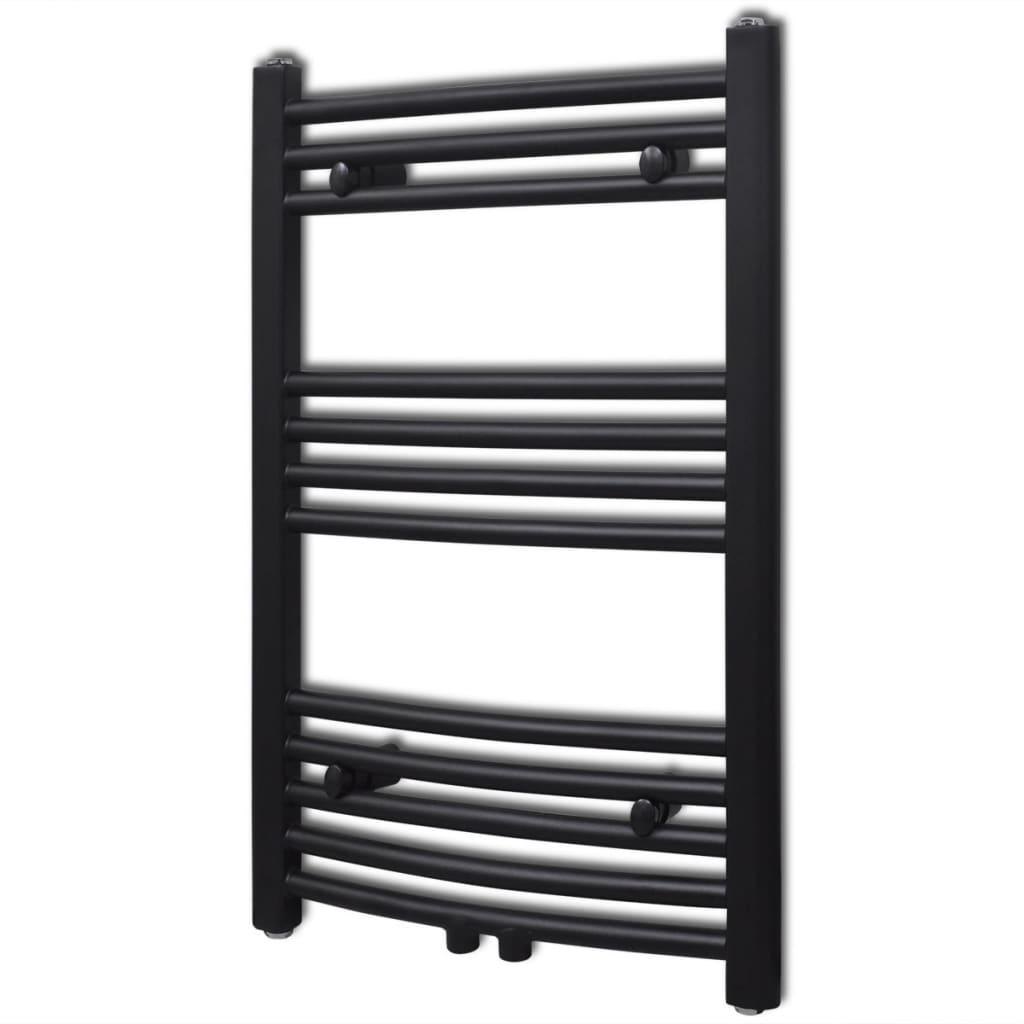 Håndklæderadiator 500x764 mm centralvarme buet sort