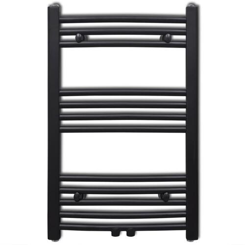 Håndklæderadiator 500x764 mm centralvarme buet sort