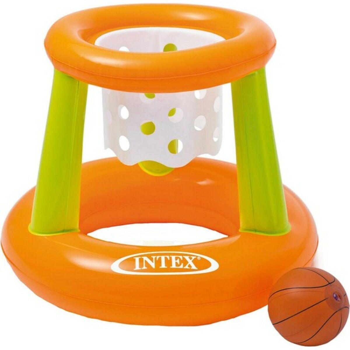 Intex oppustelig basketballkurv til pool - orange/grøn 67 × 55 cm