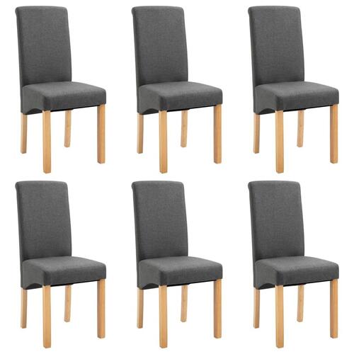 Spisebordsstole 6 stk. stof grå