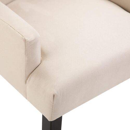 Spisebordsstole med armlæn 4 stk. stof beige
