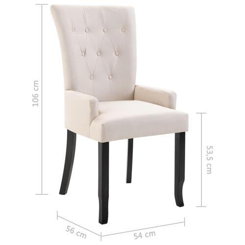 Spisebordsstole med armlæn 4 stk. stof beige