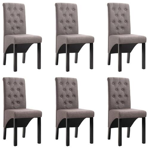 Spisebordsstole 6 stk. stof gråbrun