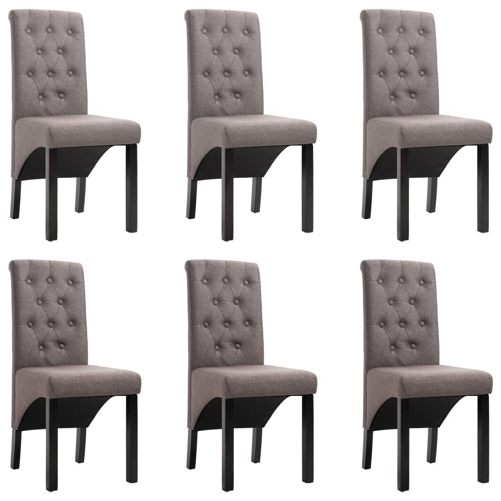 Spisebordsstole 6 stk. stof gråbrun