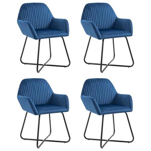 Spisebordsstole 4 stk. velour blå