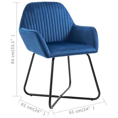 Spisebordsstole 4 stk. velour blå