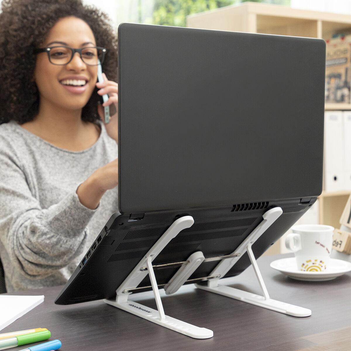 Flappot - fleksibel og justerbar laptopstand fra (hvid/grå) billede