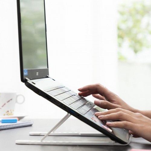 Flappot - fleksibel og justerbar laptopstand fra (hvid/grå)