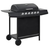 Gasgrill med 6 madlavningszoner stål sort