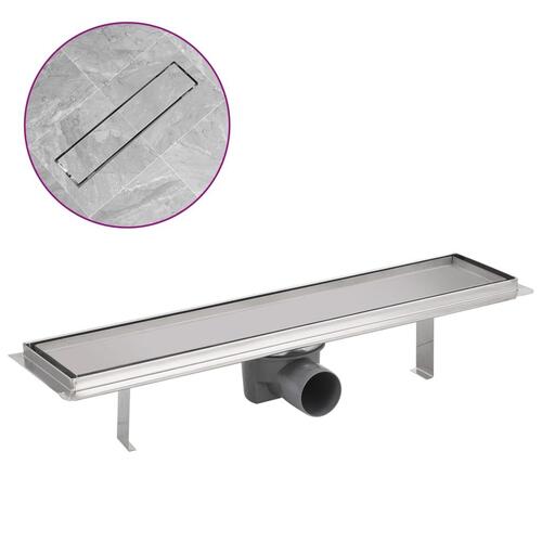 Lineært bruseafløb 530x140 mm rustfrit stål