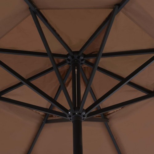 Haveparasol med transportabel fod - gråbrun, Ø5 m