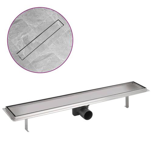 Lineært bruseafløb 730x140 mm rustfrit stål