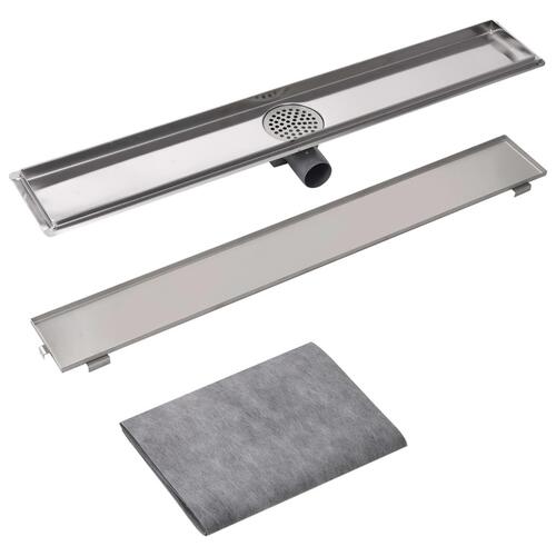 Lineært bruseafløb 830x140 mm rustfrit stål