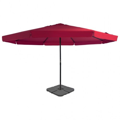 Haveparasol med transportabel fod - rød, Ø5 m