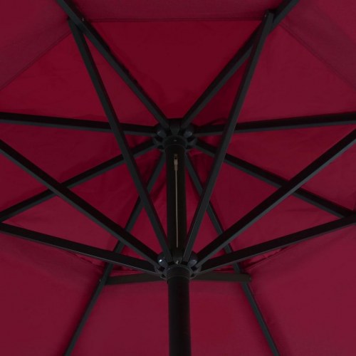 Haveparasol med transportabel fod - rød, Ø5 m