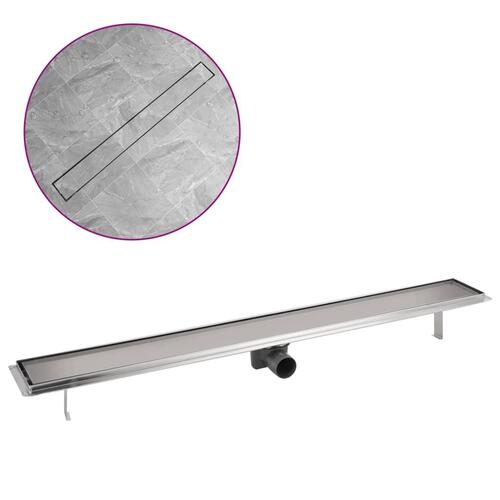 Lineært bruseafløb 1030x140 mm rustfrit stål