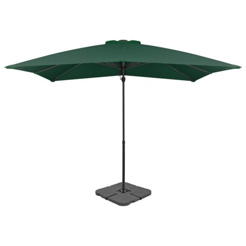 Haveparasol m. transportabel fod grøn