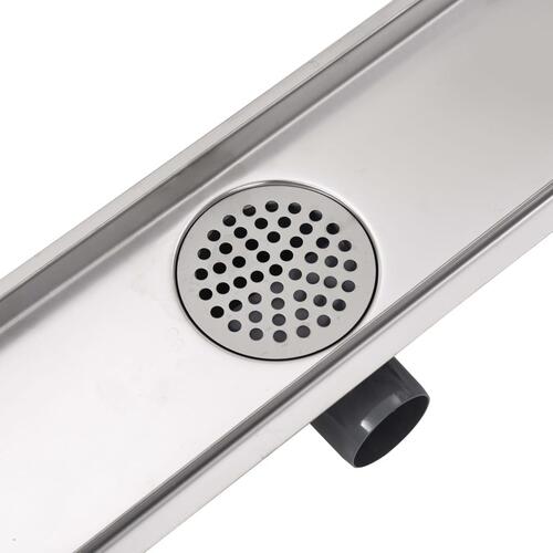 Lineært bruseafløb 930x140 mm rustfrit stål