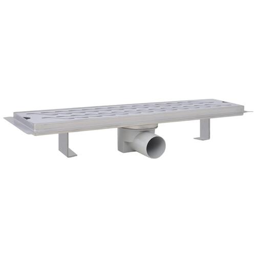 Lineært bruseafløb 530x140 mm rustfrit stål bølgedesign