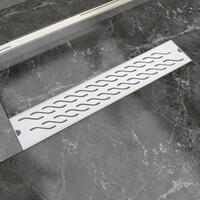 Lineært bruseafløb bølgedesign 630x140 mm rustfrit stål