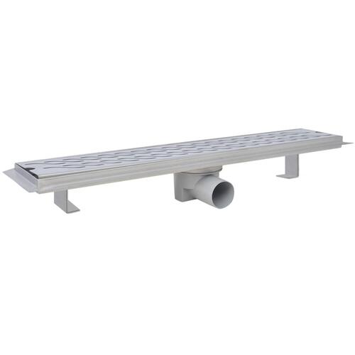 Lineært bruseafløb bølgedesign 630x140 mm rustfrit stål