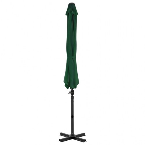 Haveparasol m. transportabel fod grøn