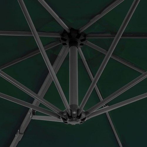 Haveparasol m. transportabel fod grøn