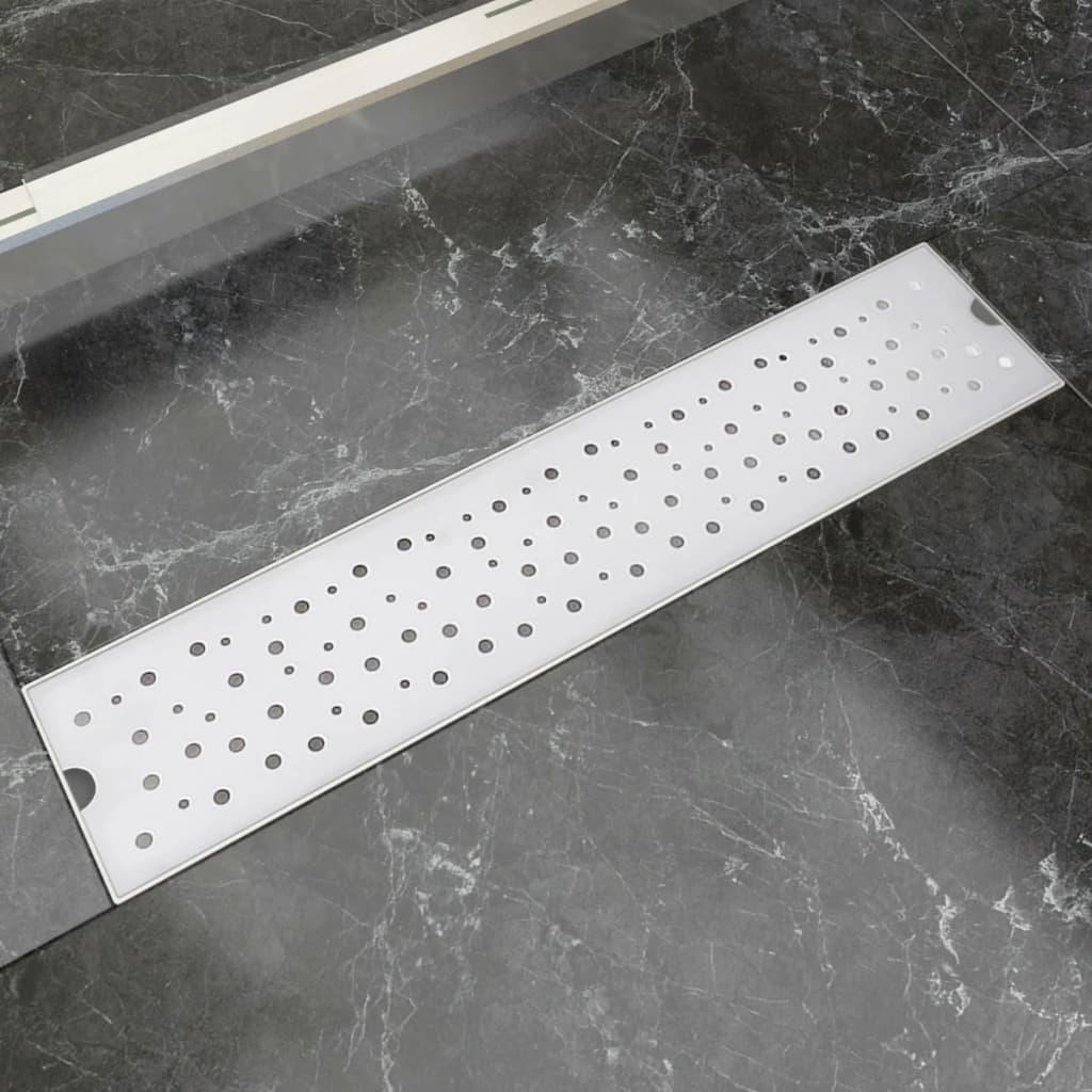 Lineært bruseafløb 530x140 mm rustfrit stål bobledesign