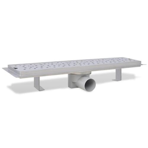 Lineært bruseafløb 530x140 mm rustfrit stål bobledesign