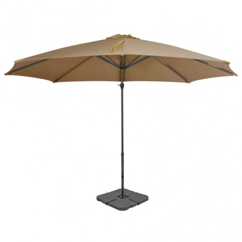 Haveparasol m. transportabel fod gråbrun