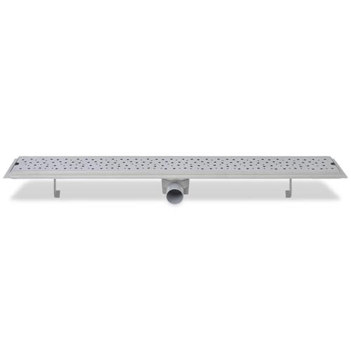 Lineært bruseafløb 930x140 mm rustfrit stål bobledesign