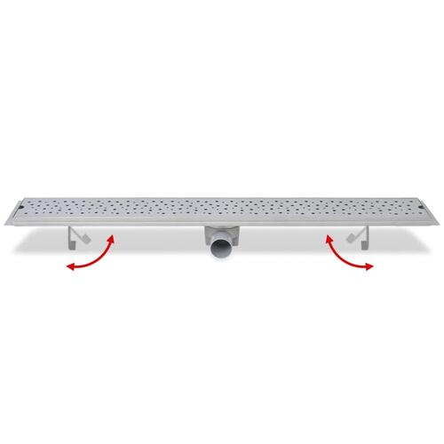 Lineært bruseafløb 930x140 mm rustfrit stål bobledesign