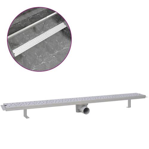 Lineært bruseafløb 1030x140 mm rustfrit stål bobledesign