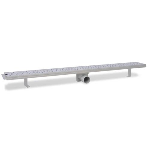 Lineært bruseafløb 1030x140 mm rustfrit stål bobledesign
